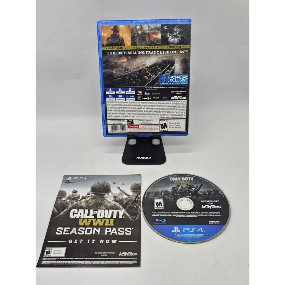 Call of Duty: WWII - PlayStation 4 PS4 Game Disc w/ Original Case & Season Pass